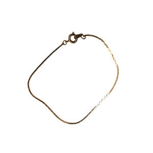Gold Tone Women's Korea Herringbone Bracelet Spring Ring Closure - 6.5" Inches